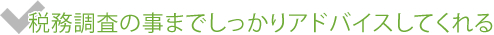 税務調査の事までしっかりアドバイスしてくれる